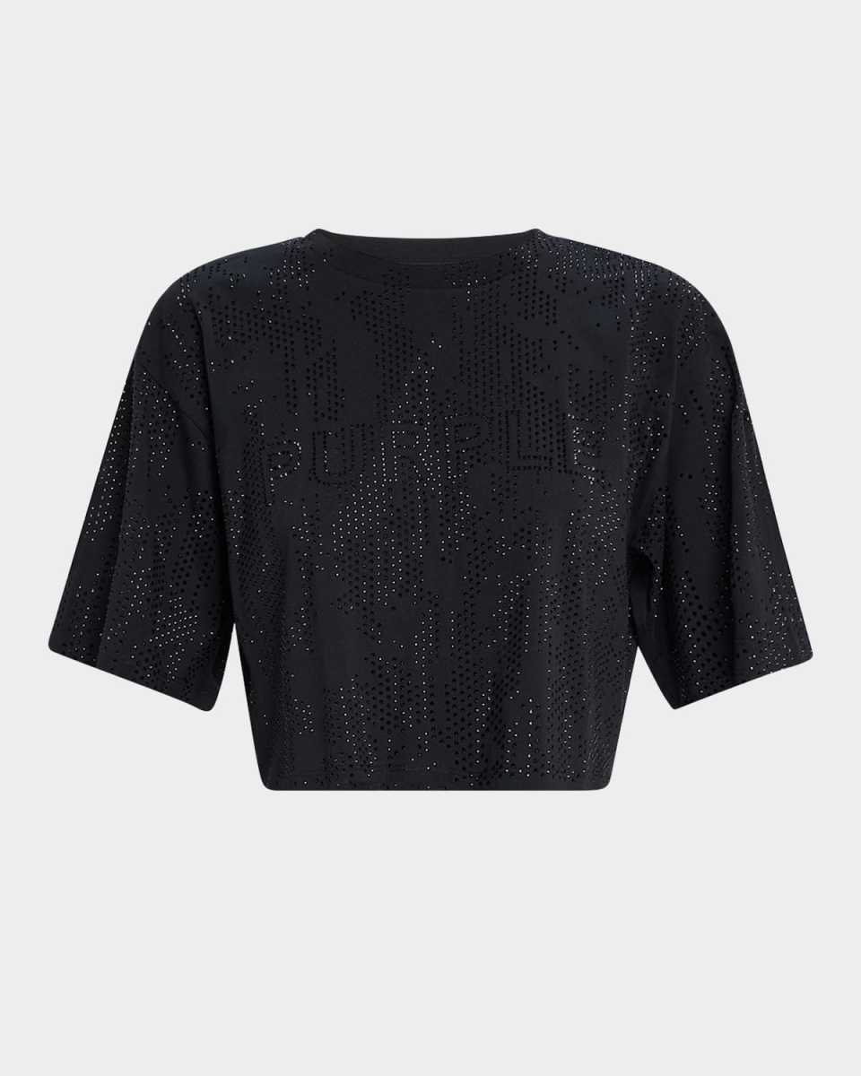 Rhinestone Cropped Boy Tee